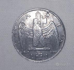 Moneta Antica 1 Lira Vittorio Emanuele III 