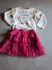 Set 2 pezzi bambina top e gonna Idexè 36 mesi