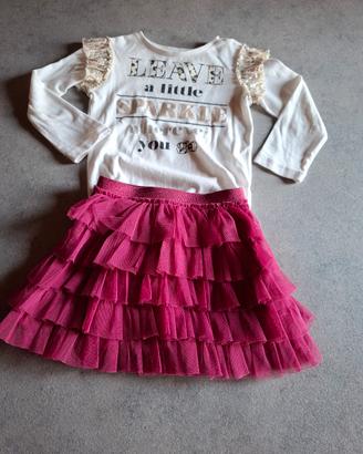 Set 2 pezzi bambina top e gonna Idexè 36 mesi