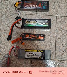 batterie varie 2s,3s,attacchi vari traxxas,xt60...