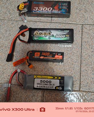 batterie varie 2s,3s,attacchi vari traxxas,xt60...