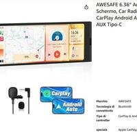 AWESAFE 6.36” Autoradio 1 DIN con Schermo, Car Rad