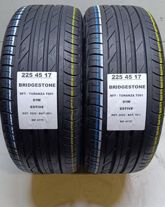 2 GOMME 225 45 17 BRIDGESTONE RFT RIF4775