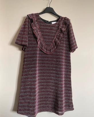 Vestito corto a righe multicolore