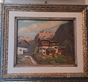 quadro con paesaggio montano, pittore Endah R.