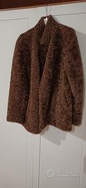 giacca effetto montone marrone reversibile - tg. u