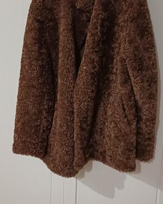 giacca effetto montone marrone reversibile - tg. u