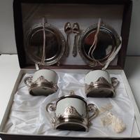 2 tazze the e zuccheriera in argento mod.dep.800