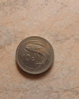 Moneta da 25 centesimi di Malta con raffigurazione