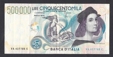 BANCONOTA LIRE CINQUECENTOMILA RAFFAELLO DEL 1997