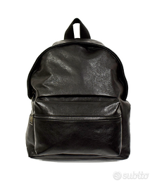 Zaino Uomo Grande Vera Pelle Nero Zainetto Borsa