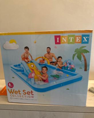 Piscina bambini intex con scivolo e animali