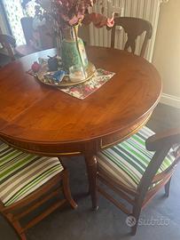 SET TAVOLO ROTONDO ALLUNGABILE