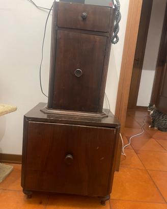 mobile/comodino in arte povera con cassettone