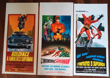 3 locandine Goldaface Superman invincibile poster