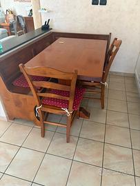 Tavolo cucina e panca in legno massello ciliegio