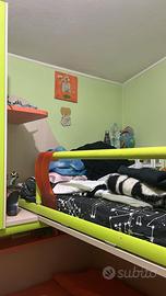 Cameretta a soppalco Moretti Verde/Arancio