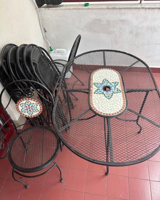 Tavolo mosaico più 6 sedie