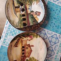 Coppia Piatti Assisi Ceramiche ARS smaltate