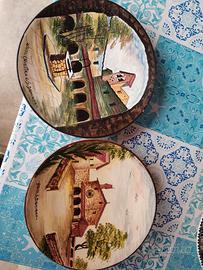 Coppia Piatti Assisi Ceramiche ARS smaltate