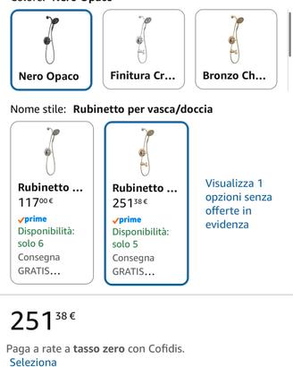 Kit doccia vasca