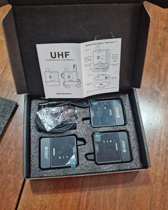 Debra ER-Mini UHF monitoraggio wireless 2 tx 1 rx