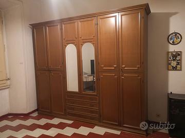 Armadio 4 stagioni noce impiallacciato con specchi