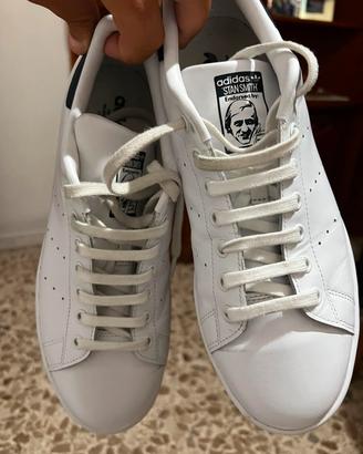 Sneakers Adidas Stan Smith bianco e blu 