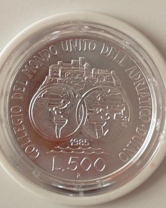 500 lire argento commemorativa del 1985