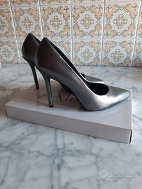 SCARPE ALESYA TACCO 10 CM. COLORE ARGENTO 