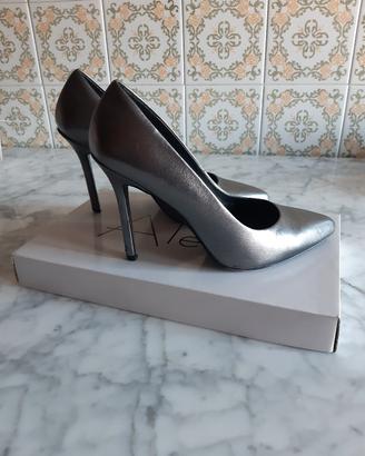 SCARPE ALESYA TACCO 10 CM. COLORE ARGENTO 