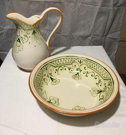 Broccabrocca e ciotola dipinte a mano