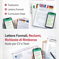 TRADUZIONI, LETTERE FORMALI, CV e AIUTO PRATICHE