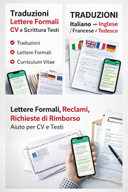 TRADUZIONI, LETTERE FORMALI, CV e AIUTO PRATICHE
