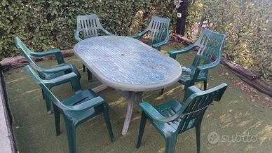 TAVOLO 6 SEDIE DA GIARDINO TERRAZZO ESTERNO