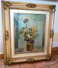 SCONOSCIUTO - VASO DI FIORI - QUADRO - 50 x 40 cm