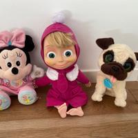 Pupazzi - Gioco - Masha - Minnie - Cagnolino