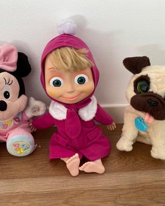Pupazzi - Gioco - Masha - Minnie - Cagnolino