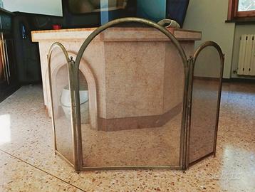 Parascintille da camino, in ottone, Italia, anni '