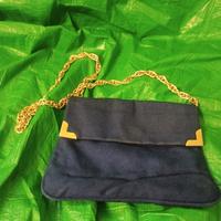 pochette vintage donna colore blu 