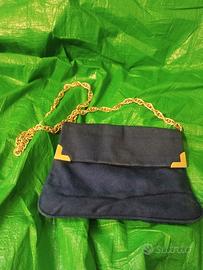 pochette vintage donna colore blu 