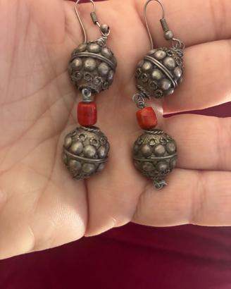 Orecchini vintage in argento indiano