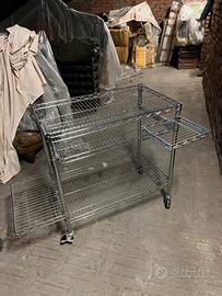 Carrello in acciaio porta pc