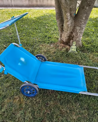 Lettino da Spiaggia  Pieghevole con ruote