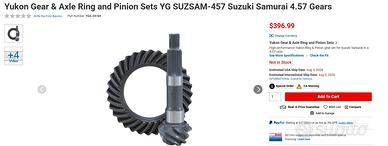 coppia pignone e corona Suzuki Samurai 