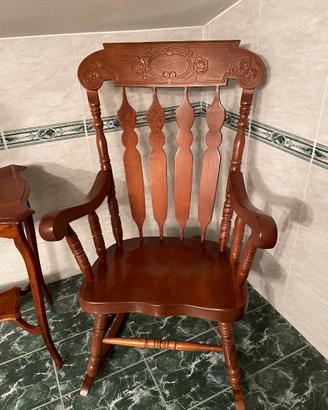 SEDIA A DONDOLO VECCHIA AMERICA IN LEGNO MASSELLO