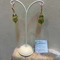 Orecchino in vetro di Murano - verde-oro