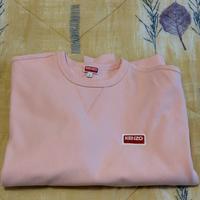Kenzo felpa rosa in cotone con logo - taglia S