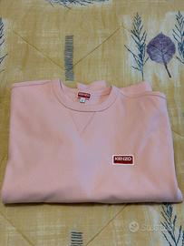 Kenzo felpa rosa in cotone con logo - taglia S