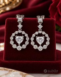 Orecchini argento 925 zirconi CZ taglio brillante